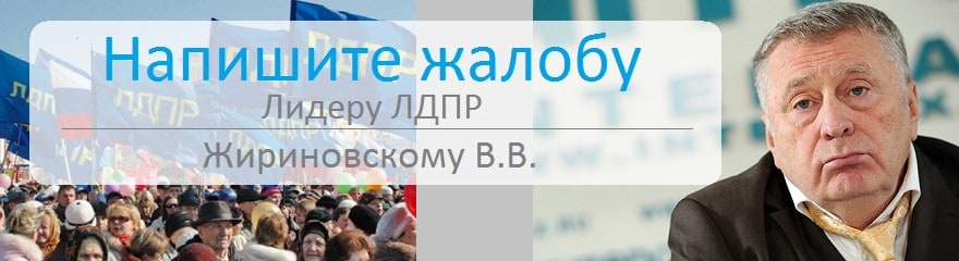 Написать жалобу Жириновскому