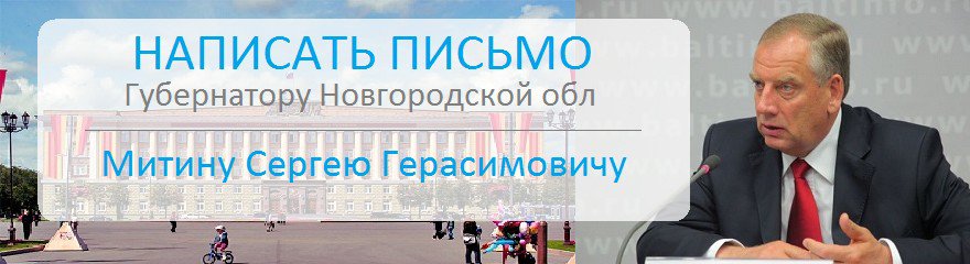 Написать письмо губернатору новгородской области митину